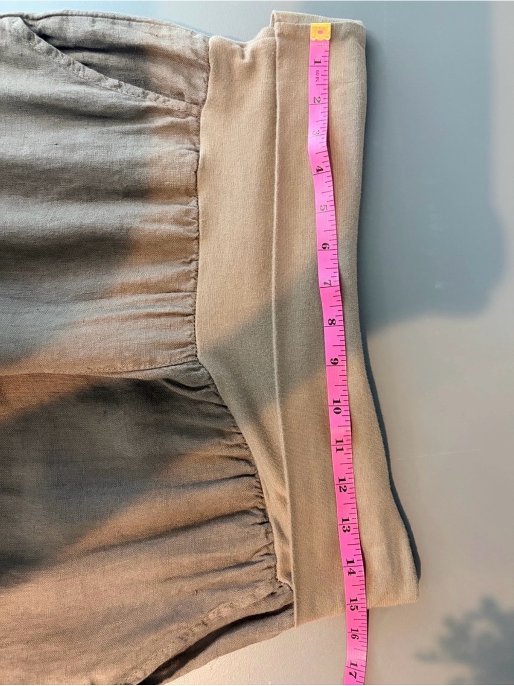 Made in Italy Brown 100 % Linen Wide Leg Pant XL - Picture 5 of 8